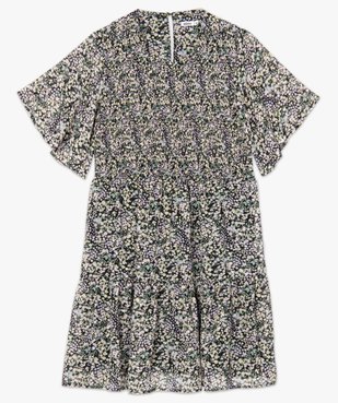 Robe femme à motifs fleuris et buste smocké vue4 - GEMO(FEMME PAP) - GEMO