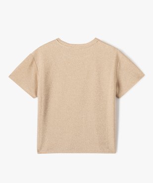 Tee-shirt à manches courtes en maille pailletée fille vue3 - GEMO (JUNIOR) - GEMO