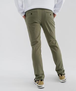 Pantalon chino coupe slim en toile de coton stretch au coloris unique homme vue3 - GEMO 4G HOMME - GEMO