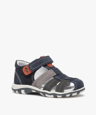 Sandales garçon en cuir bout fermé et fermeture scratch vue2 - Nikesneakers (ENFANT) - Nikesneakers