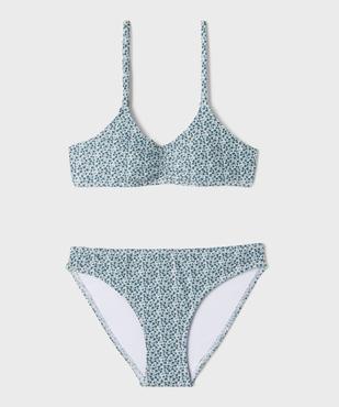 Maillot de bain 2 pièces fleuri fille vue1 - GEMO (JUNIOR) - GEMO