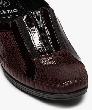 Mocassins femme confort en cuir à talon compensé vue6 - GEMO (CONFORT) - GEMO