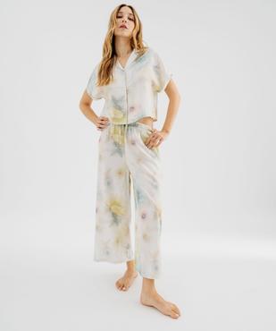 Bas de pyjama en viscose fluide imprimée femme vue5 - GEMO 4G FEMME - GEMO