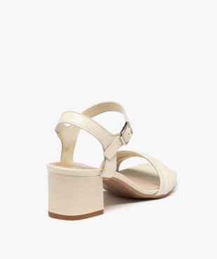 Sandales femme à talon dessus plissé en cuir – Taneo vue4 - TANEO - GEMO