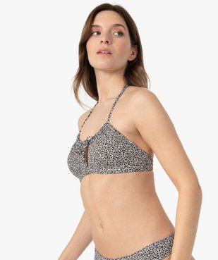 Haut de maillot de bain femme imprimé forme brassière vue1 - GEMO (PLAGE) - GEMO
