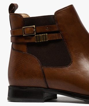 Boots femme unis à talon plat dessus cuir – Pierre Cardin vue6 - PIERRE CARDIN D - GEMO