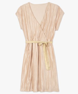 Robe femme en maille gaufrée avec col cache-cœur vue4 - GEMO(FEMME PAP) - GEMO