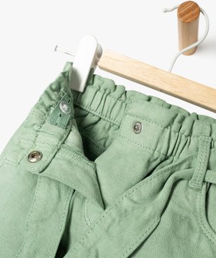 Pantalon en toile denim colorée bébé fille - LuluCastagnette vue3 - LULUCASTAGNETTE - GEMO