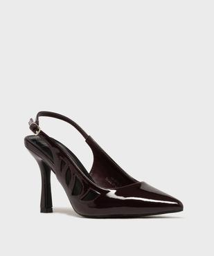 Escarpins slingback vernis à talon fin et détails ajourés - Follow Me vue2 - FOLLOW ME - GEMO
