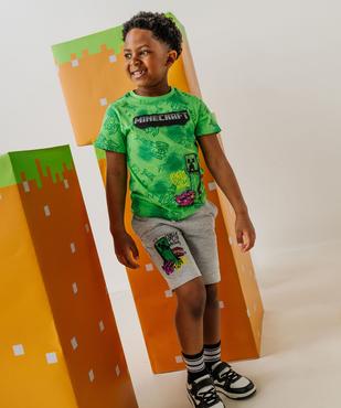 Tee-shirt avec motifs graffitis garçon - Minecraft vue4 - MINECRAFT - GEMO