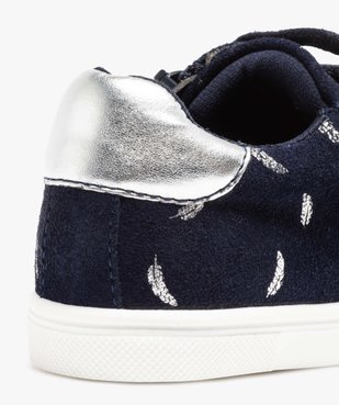 Baskets fille dessus cuir avec motifs plumes vue6 - GEMO (ENFANT) - GEMO