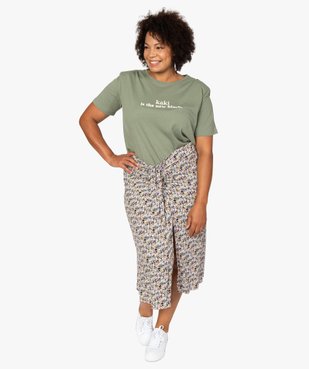 Tee-shirt femme imprimé avec petites épaulettes vue5 - GEMO (G TAILLE) - GEMO