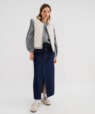 Veste sans manches matelassée à motif fleuri femme vue4 - GEMO 4G FEMME - GEMO