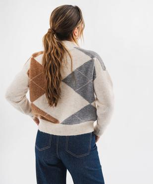 Pull oversize à motif jacquard femme vue3 - GEMO 4G FEMME - GEMO