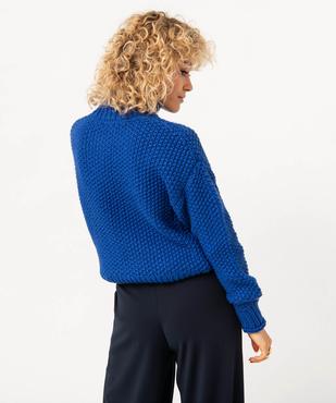Pull à col montant en maille fantaisie femme vue3 - GEMO(FEMME PAP) - GEMO