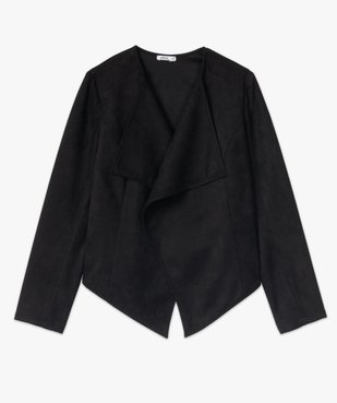 Blouson femme en suédine coupe asymétrique vue4 - GEMO(FEMME PAP) - GEMO