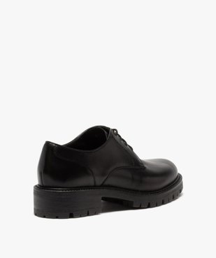 Derbies femme unis à semelle crantée vue4 - GEMO (CASUAL) - GEMO