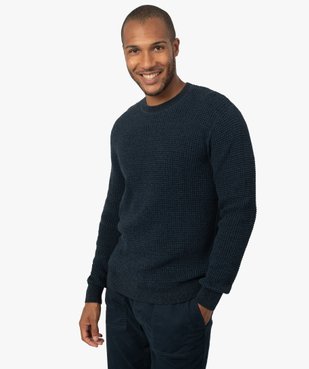 Pull homme en maille texturée vue1 - GEMO (HOMME) - GEMO