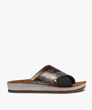 Mules femme confort à larges brides croisées vue1 - GEMO (CONFORT) - GEMO
