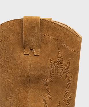 Bottes dessus cuir velours esprit Santiag femme - Tanéo vue6 - TANEO - GEMO