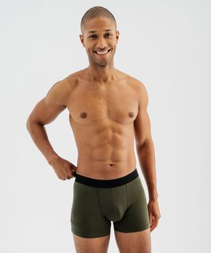 Boxers unis en coton extensible homme (lot de 2) vue1 - GEMO 4G HOMME - GEMO