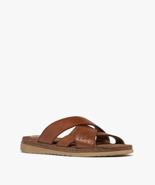Sandale confort avec brides en cuir croisées homme vue3 - G'FLEX - GEMO