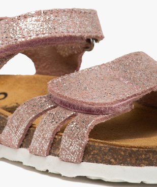 Sandales bébé fille à scratch et brides en cuir métallisées vue6 - GEMO(BEBE DEBT) - GEMO