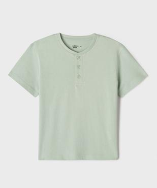 Tee-shirt uni col tunisien enfant garçon vue1 - GEMO 4G GARCON - GEMO