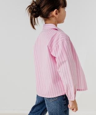 Chemise rayée avec manches resserrées aux poignets fille vue1 - GEMO (ENFANT) - GEMO