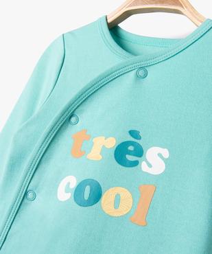 Pyjama dors-bien fermeture devant avec message bébé vue2 - GEMO 4G BEBE - GEMO