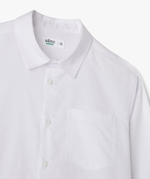 Chemise unie à manches longues garçon vue7 - GEMO 4G GARCON - GEMO