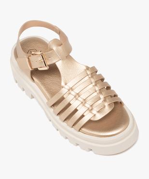 Sandales femme à talon dessus métallisé avec semelle crantée vue6 - GEMO (CASUAL) - GEMO