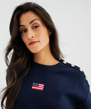 Sweat marin à épaule boutonnée femme - LuluCastagnette vue3 - LULU CASTAGNETTE GEMO FOR GOOD - GEMO