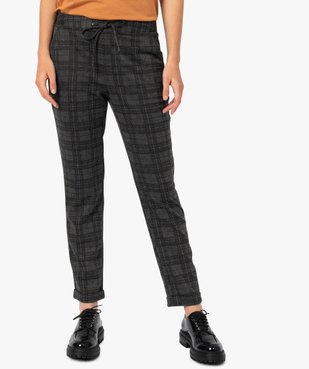 Pantalon femme en maille extensible imprimé vue1 - GEMO(FEMME PAP) - GEMO