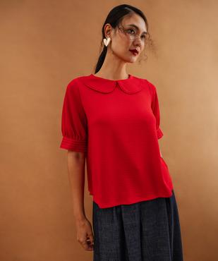 Blouse unie col claudine femme vue1 - GEMO(FEMME PAP) - GEMO