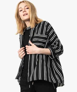 Chemise femme coupe ample à rayures et manches 3/4 vue1 - GEMO(FEMME PAP) - GEMO
