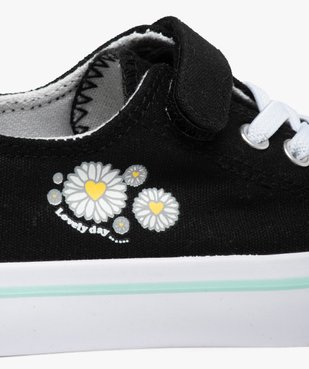 Baskets fille en toile avec motif marguerite sur le coté noir vue6 - GEMO 4G FILLE - GEMO