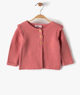 Gilet bébé fille avec volants sur les épaules vue1 - GEMO(BB COUCHE) - GEMO
