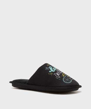 Chaussons en velours forme mules imprimés garçon vue2 - GEMO (ENFANT) - GEMO