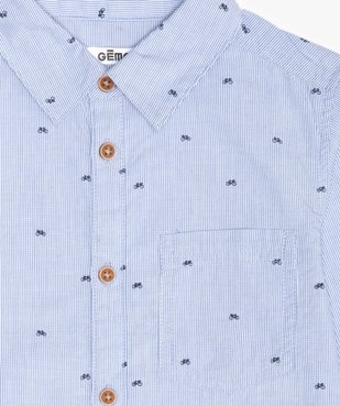 Chemise garçon à fines rayures et motifs vue3 - GEMO (ENFANT) - GEMO