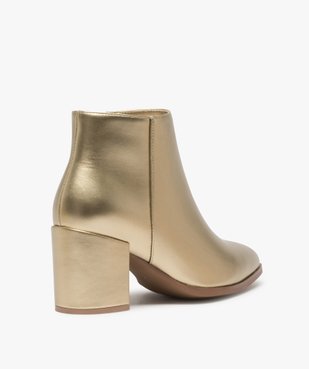 Boots femme à talon unis tige métallisée vue4 - GEMO(URBAIN) - GEMO