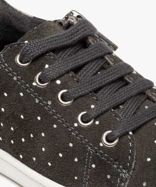 Baskets fille dessus cuir à pois fermeture lacets et zip vue6 - GEMO (ENFANT) - GEMO