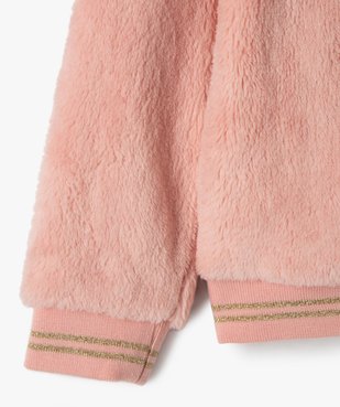 Sweat fille zippé en maille peluche vue2 - GEMO (ENFANT) - GEMO