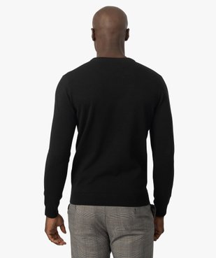 Pull homme à col rond 100% coton biologique vue3 - GEMO C4G HOMME - GEMO