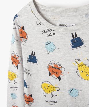 Pyjama garçon en jersey imprimé monstres vue2 - GEMO (ENFANT) - GEMO