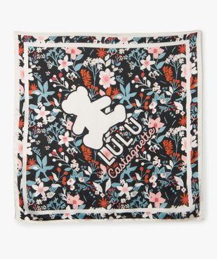 Foulard fille carré en satin fleuri - LuluCastagnette vue3 - LULUCASTAGNETTE - GEMO