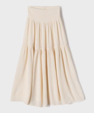 Jupe longue fluide en crêpe froissée fille vue1 - GEMO 4G FILLE - GEMO