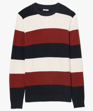Pull homme à larges bandes colorées vue4 - GEMO (HOMME) - GEMO
