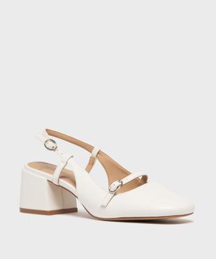 Escarpins talon ouvert et bout carré femme - Follow Me vue2 - FOLLOW ME - GEMO