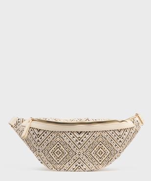 Sac banane en toile tissée avec bandoulière pailletée femme vue1 - GEMO (ACCESS) - GEMO